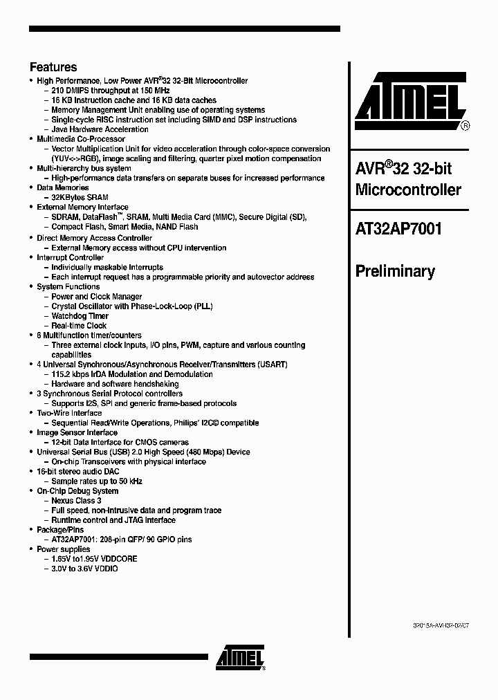 AT32AP7001_1213880.PDF Datasheet