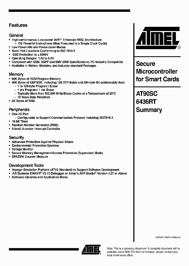 AT90SC6436RT_1214324.PDF Datasheet
