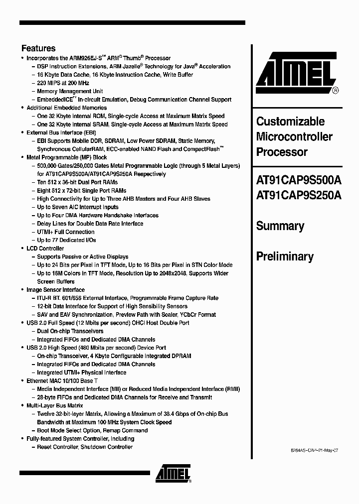 AT91CAPS9500A-CJ_1214332.PDF Datasheet