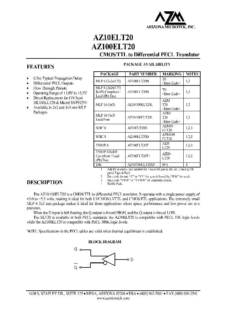 AZ10ELT20_1215033.PDF Datasheet