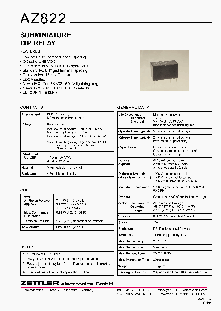 AZ822-2C-9DSE_1215153.PDF Datasheet