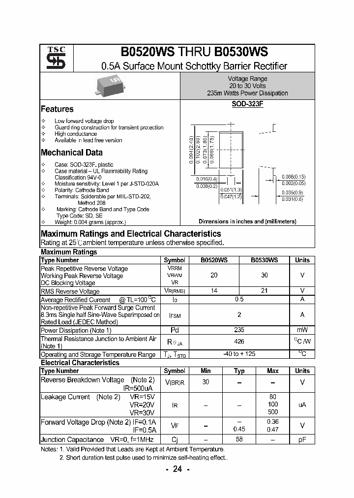 B0530WS_1091522.PDF Datasheet