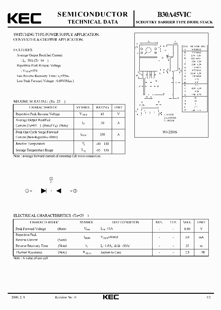 B30A45VIC_1215435.PDF Datasheet