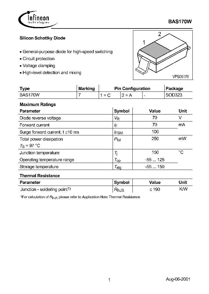 BAS170W_1217156.PDF Datasheet