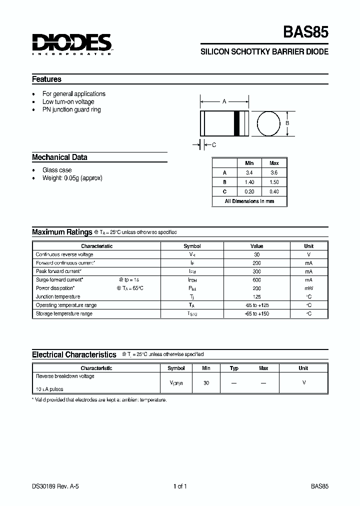 BAS85_1128343.PDF Datasheet