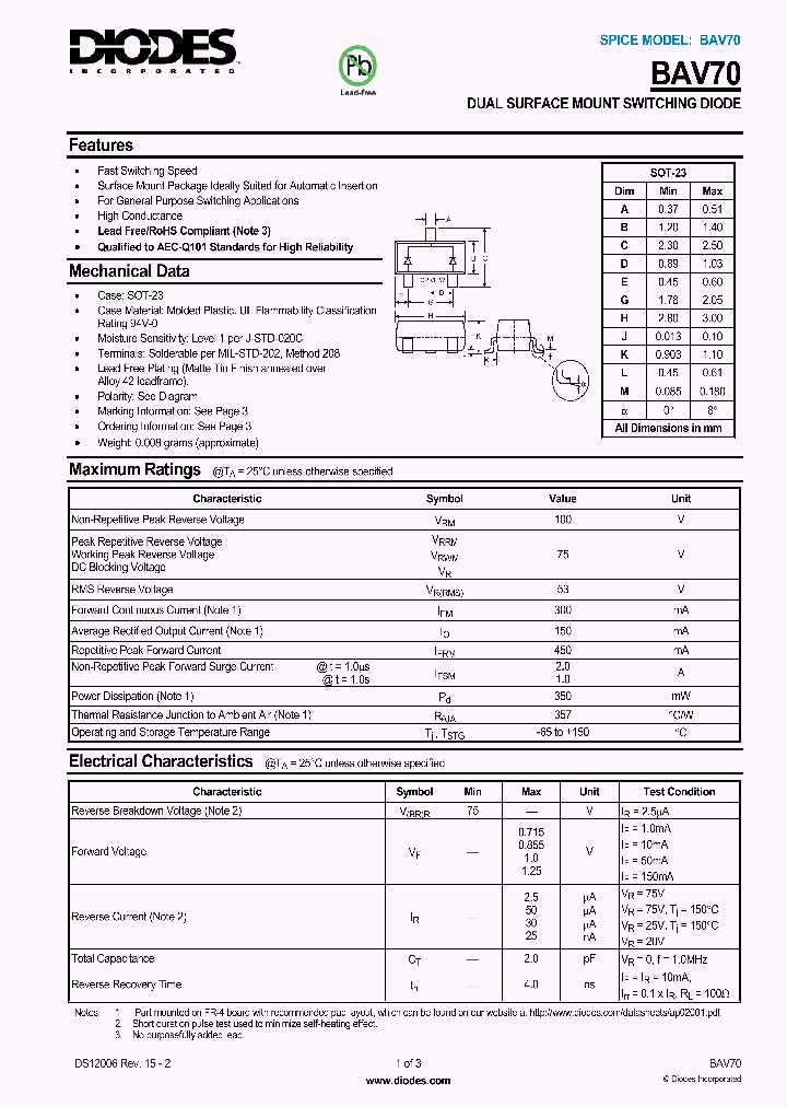 BAV70_1217534.PDF Datasheet