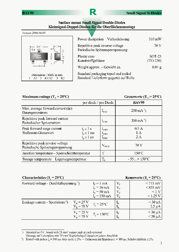 BAV99_1075780.PDF Datasheet