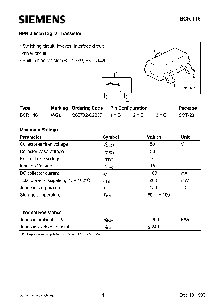 BCR116_1185225.PDF Datasheet