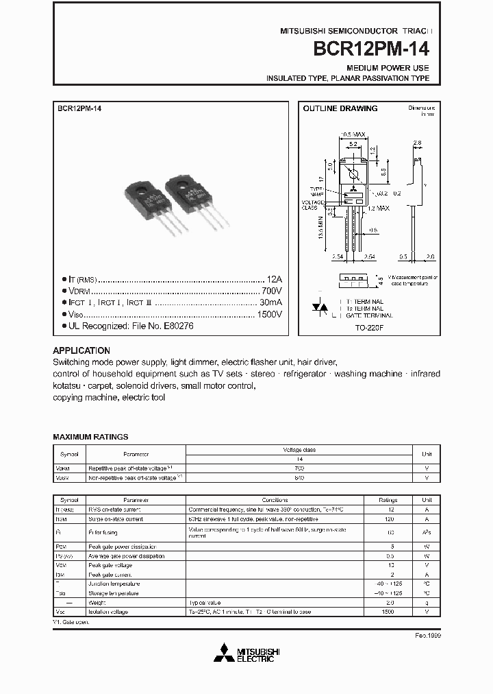 BCR12PM-14_1218318.PDF Datasheet