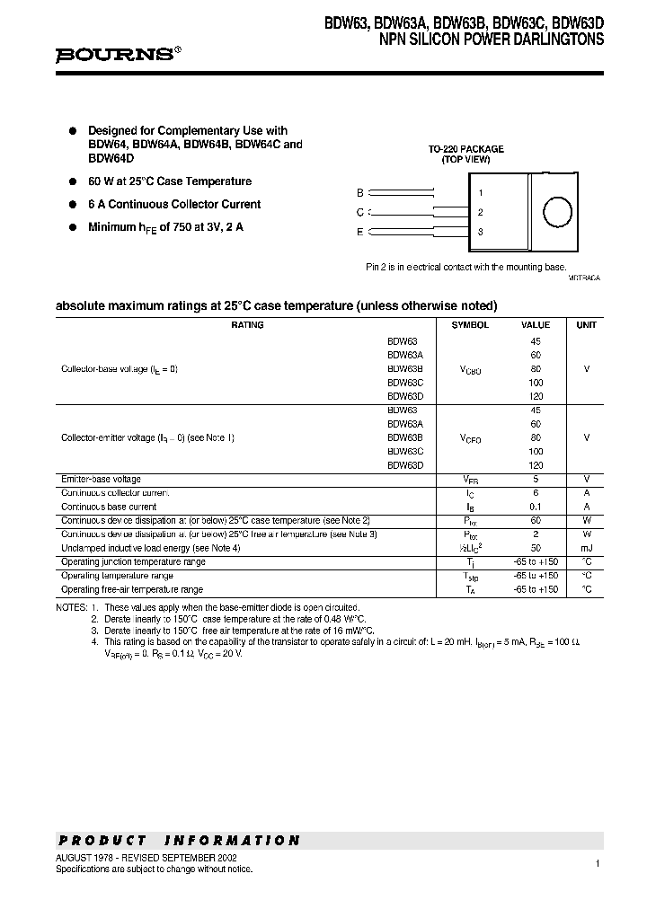 BDW63C_1218948.PDF Datasheet