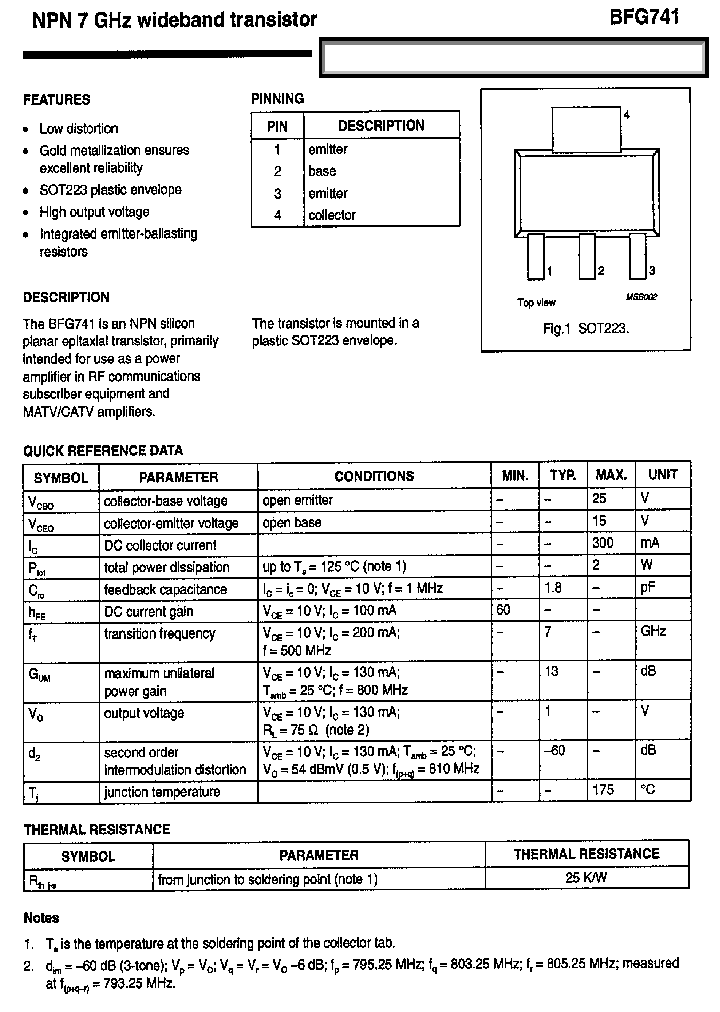 BFG741_1176810.PDF Datasheet