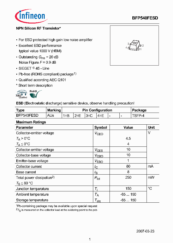 BFP540FESD_1219204.PDF Datasheet