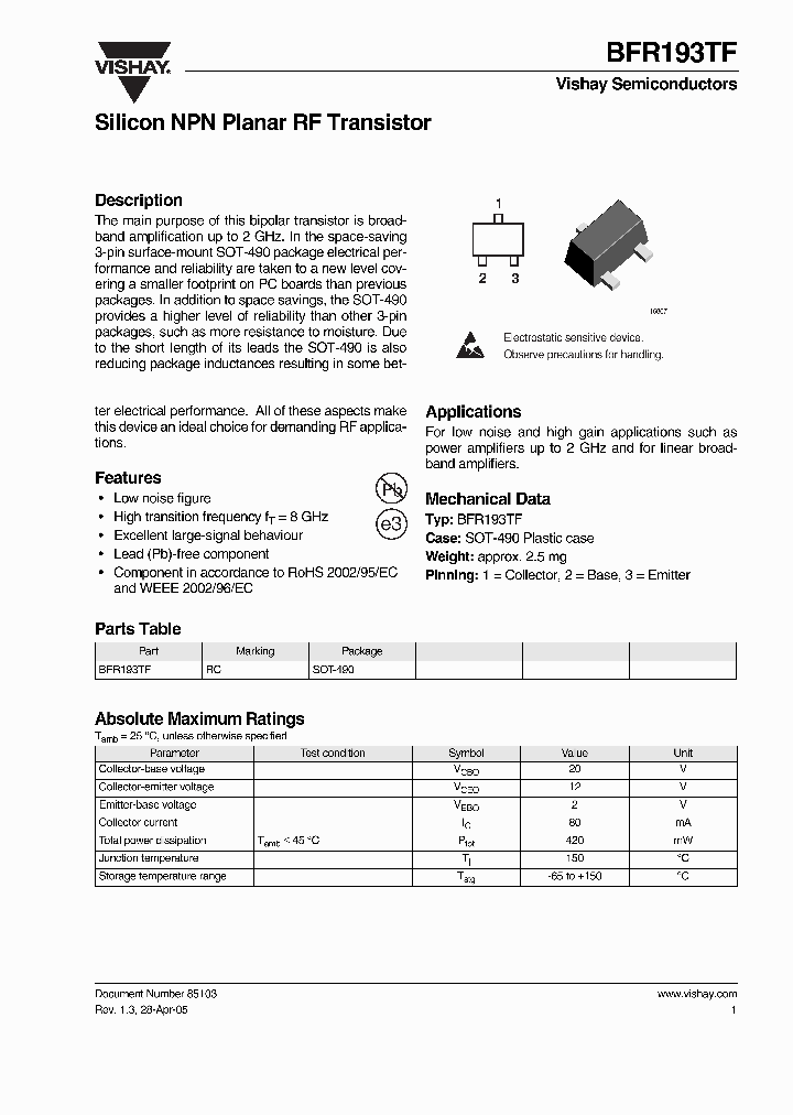 BFR193TF_1219242.PDF Datasheet