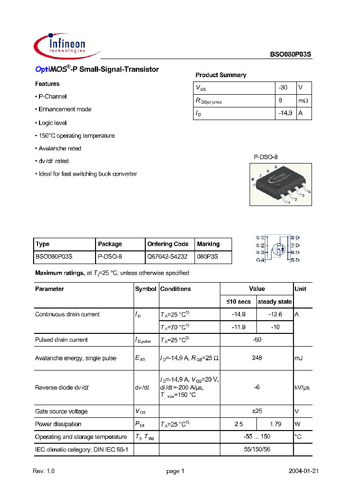 BSO080P03S_1220667.PDF Datasheet