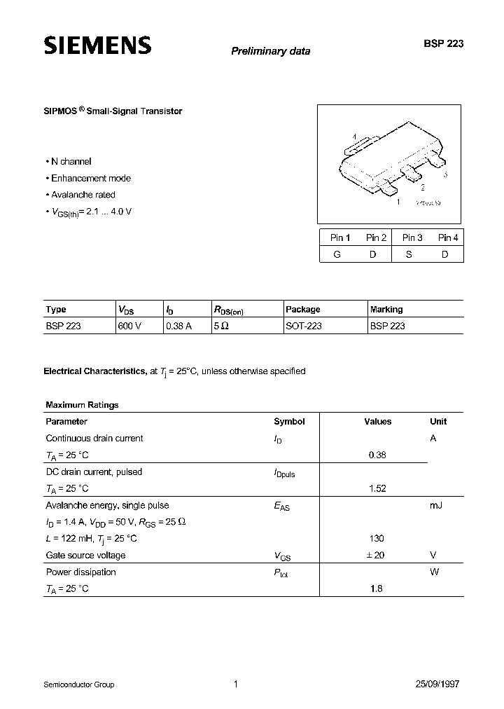 BSP223_1220719.PDF Datasheet