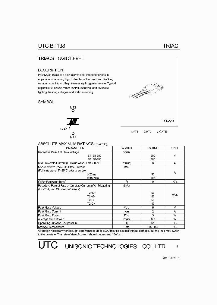 BT138_1081608.PDF Datasheet