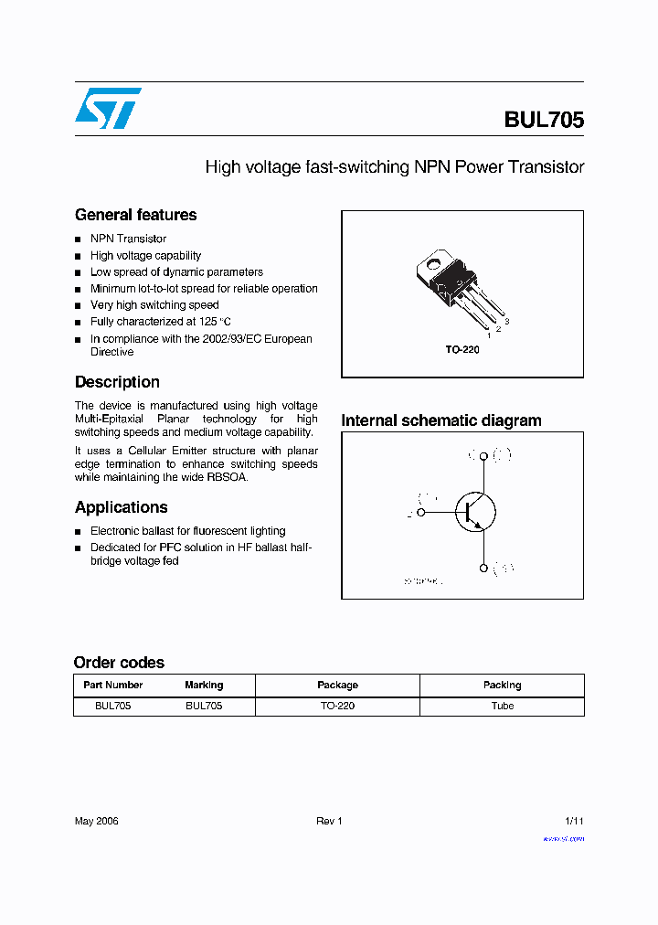 BUL705_1107778.PDF Datasheet