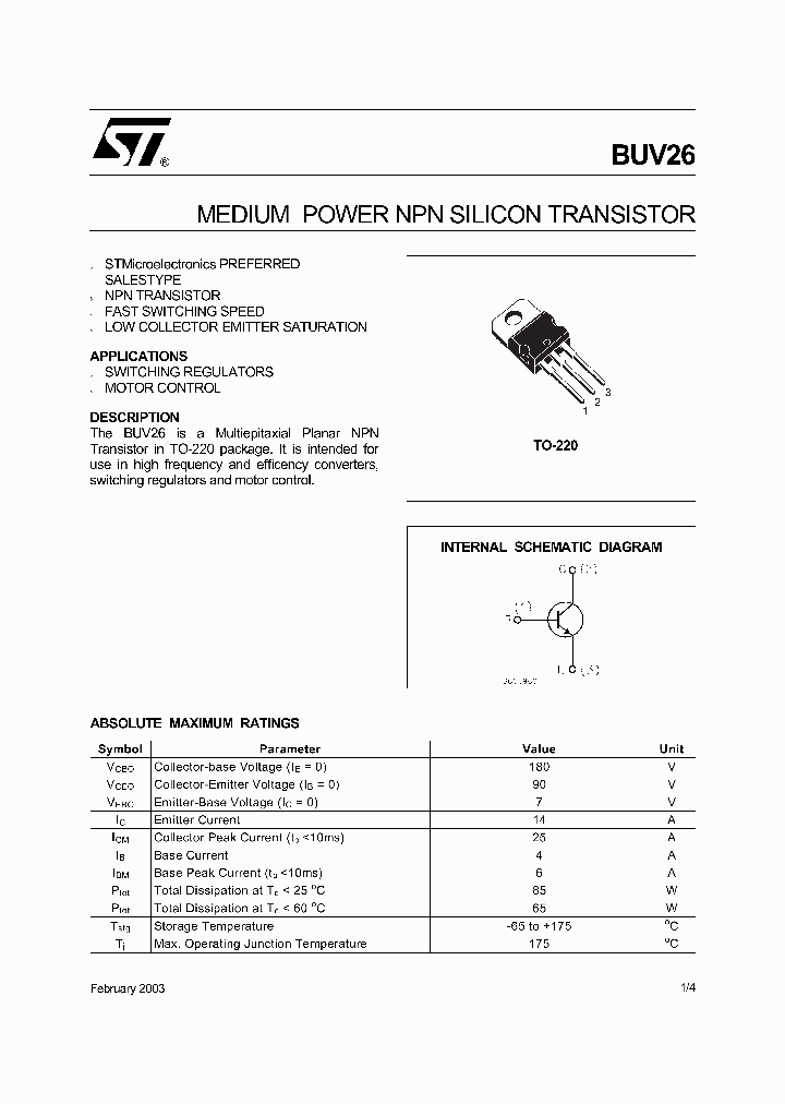 BUV2603_1222284.PDF Datasheet