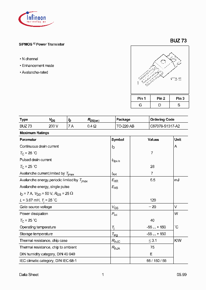 BUZ73_1222424.PDF Datasheet