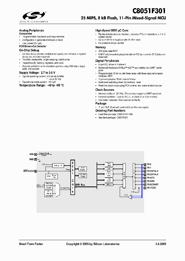C8051F301_1153423.PDF Datasheet
