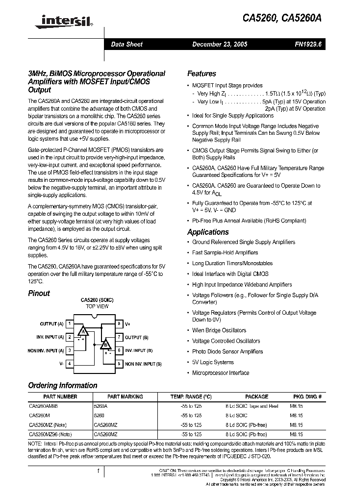 CA5260A_1136527.PDF Datasheet