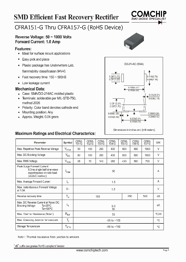 CFRA157-G_1225982.PDF Datasheet