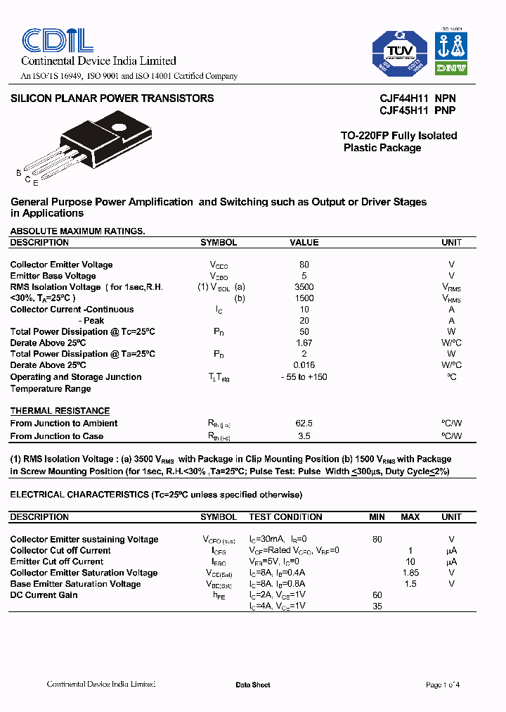 CJF45H11_1226330.PDF Datasheet