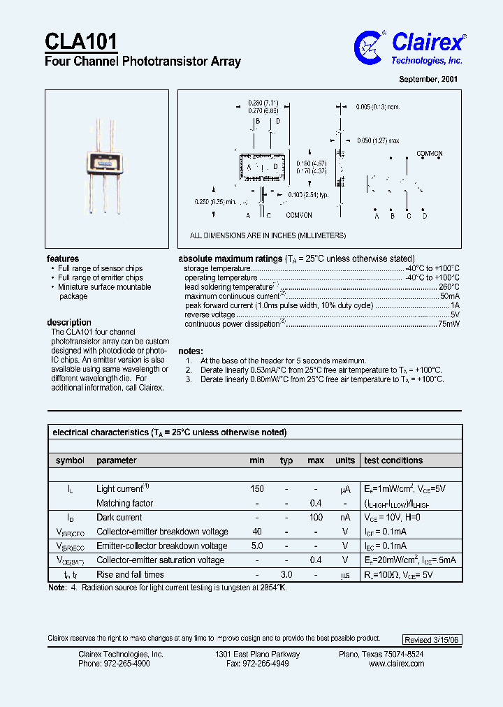 CLA101_1226386.PDF Datasheet