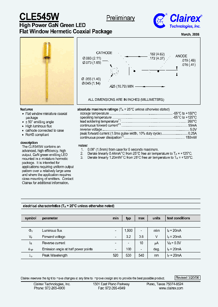 CLE545W_1226492.PDF Datasheet