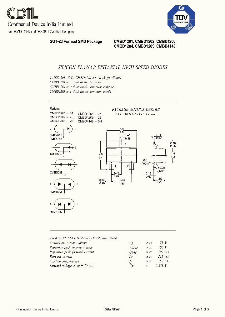 CMBD4148_1227167.PDF Datasheet