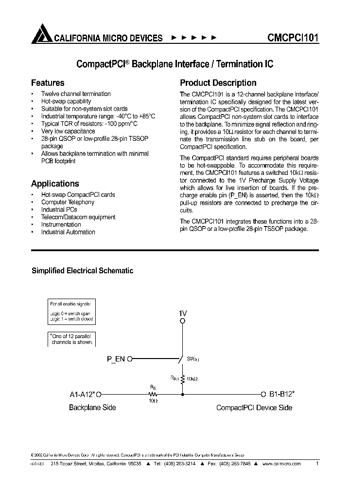 CMCPCI101TS_1227203.PDF Datasheet