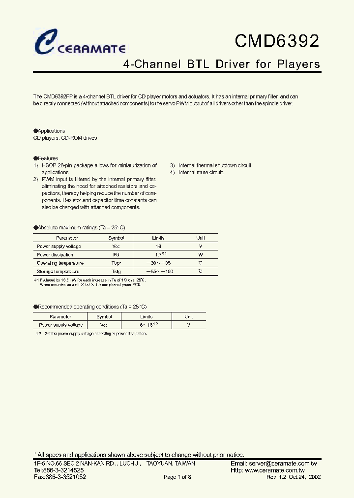 CMD6392_1227222.PDF Datasheet