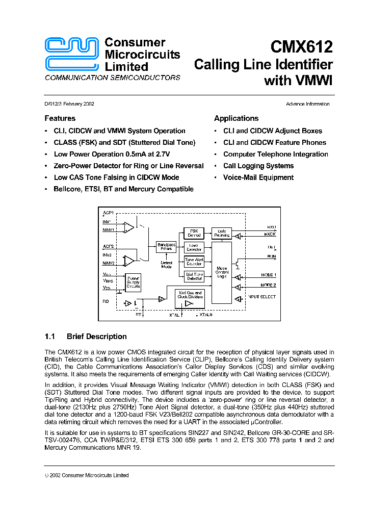 CMX612_1227591.PDF Datasheet