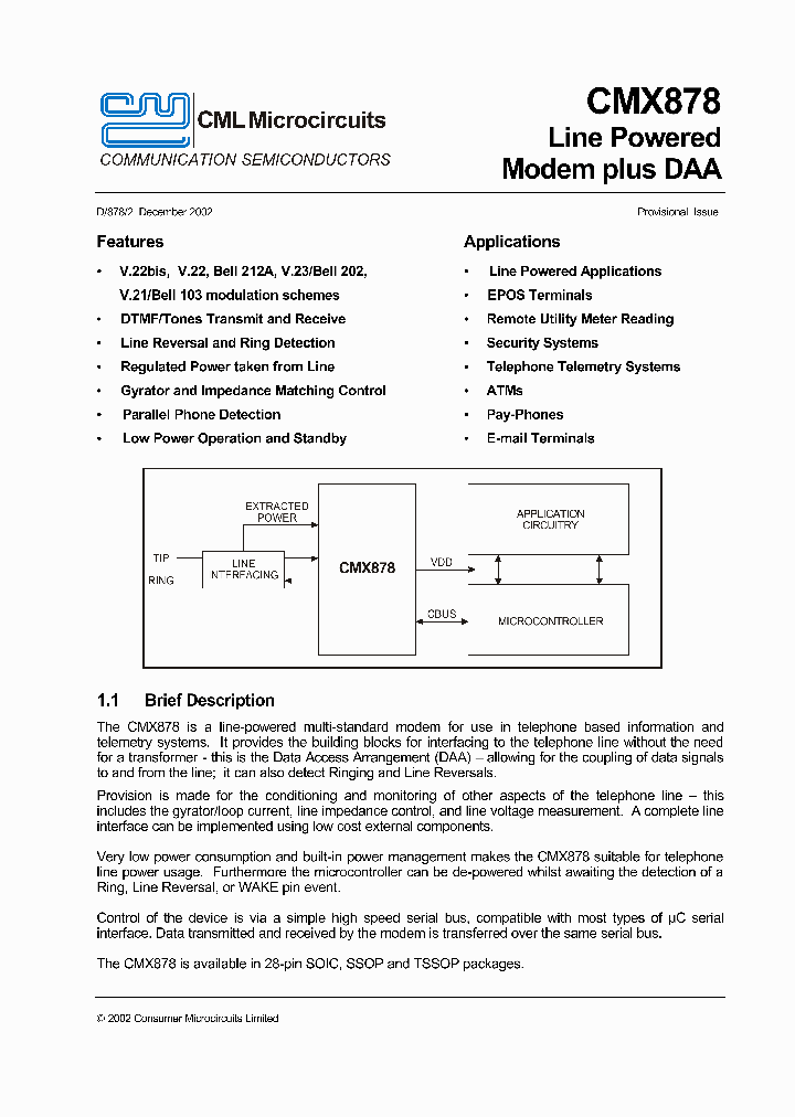 CMX878_1227610.PDF Datasheet