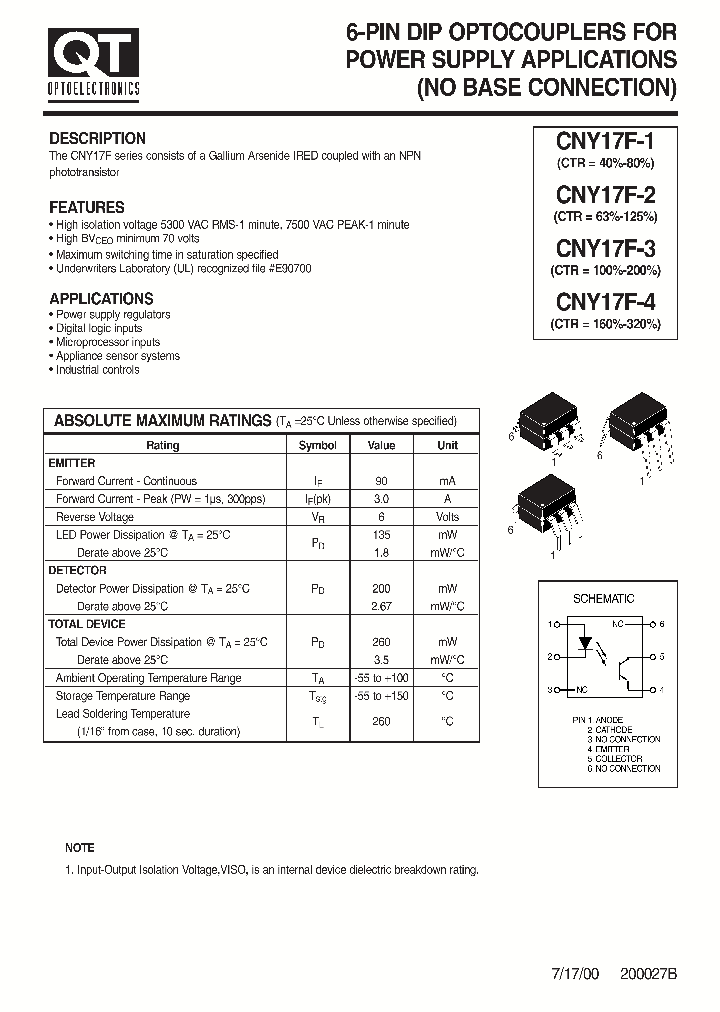 CNY17F-2_1139627.PDF Datasheet