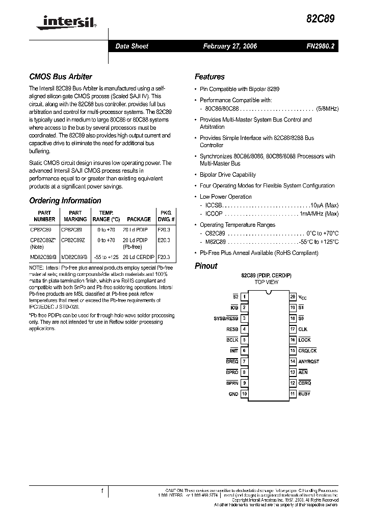 CP82C89Z_1153660.PDF Datasheet