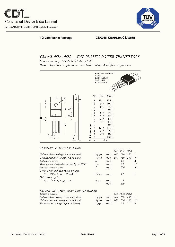 CSA968A_691545.PDF Datasheet