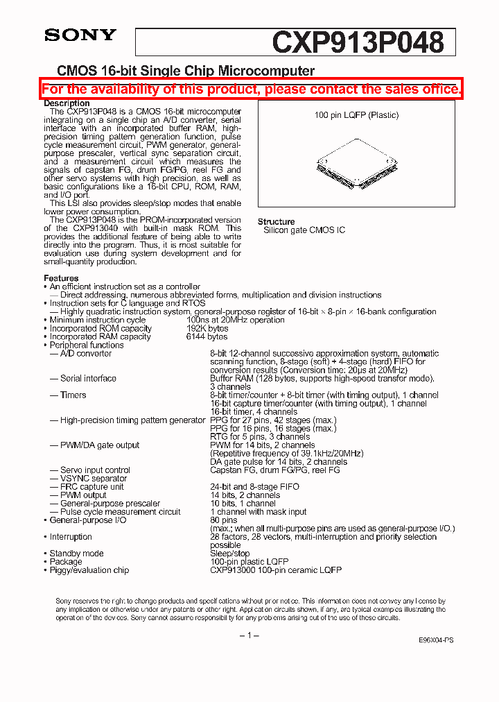 CXP913P048_1154042.PDF Datasheet