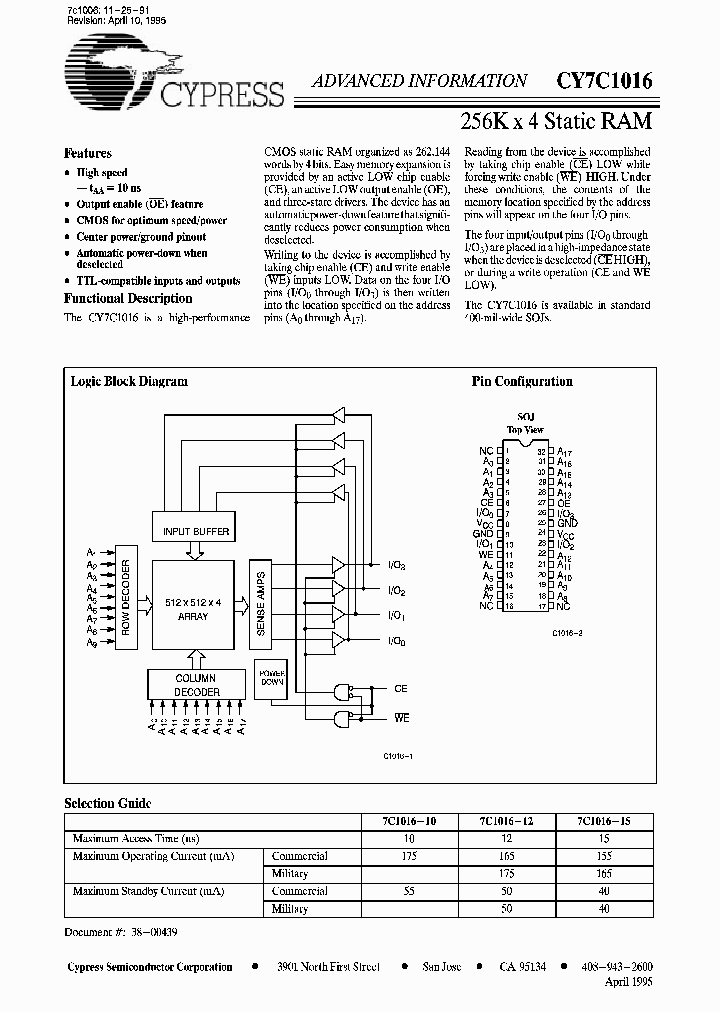 CY7C1016_1230499.PDF Datasheet