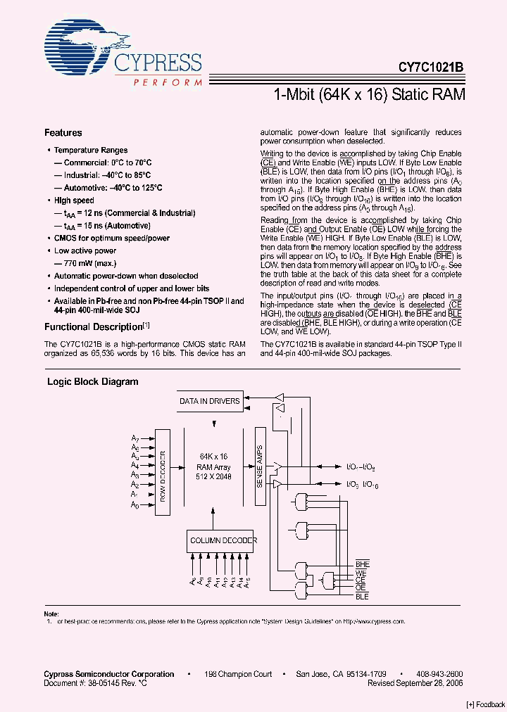 CY7C1021BL-15ZI_1044094.PDF Datasheet