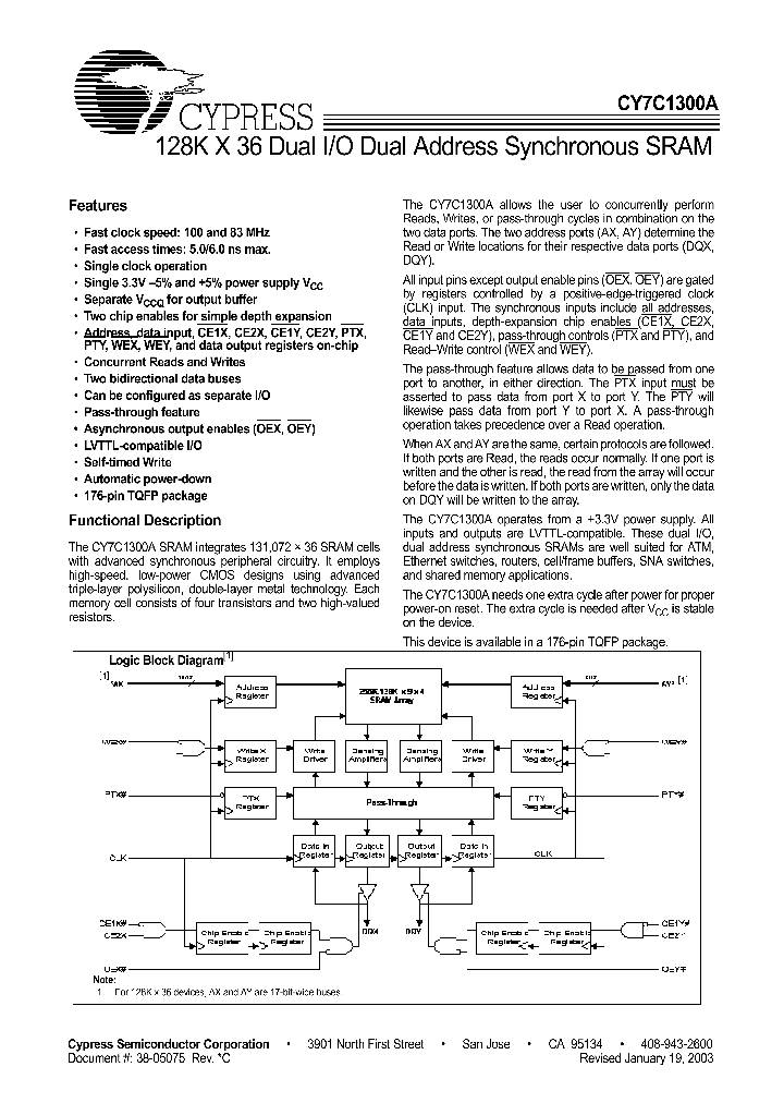 CY7C1300A-83AC_1065414.PDF Datasheet