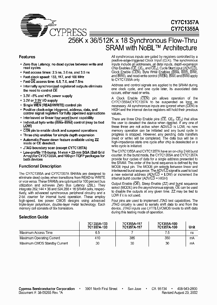 CY7C1355A_1093720.PDF Datasheet