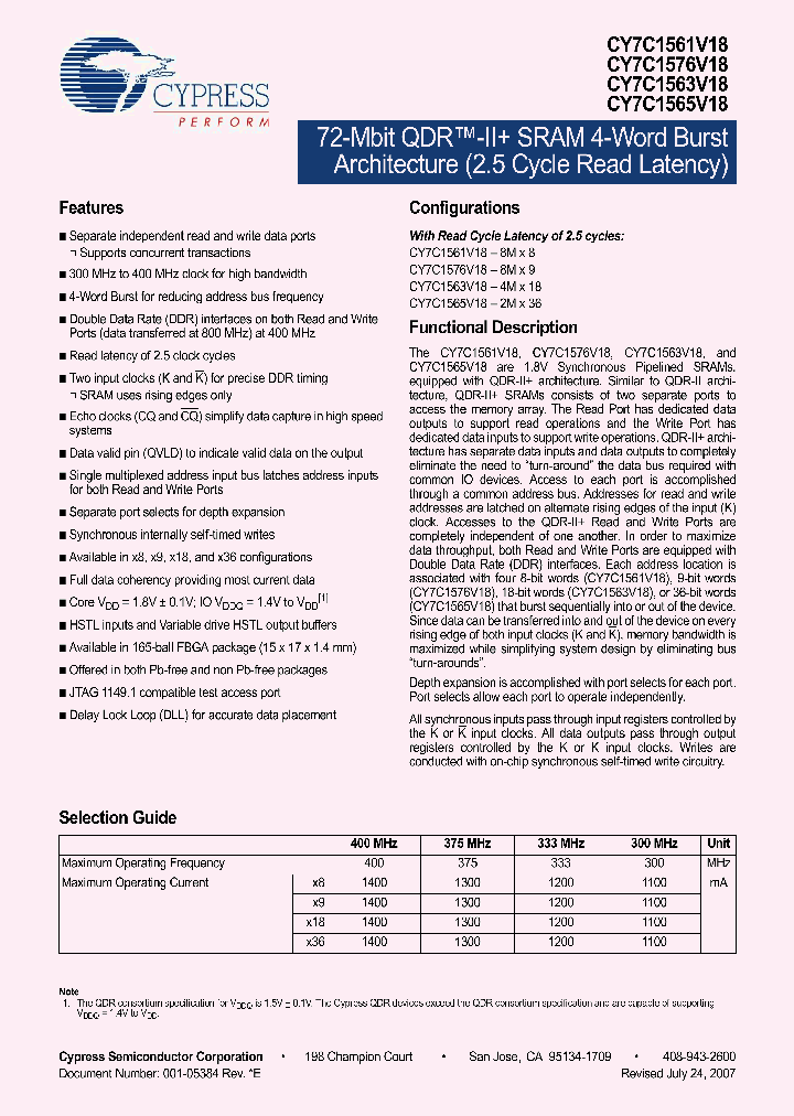 CY7C1576V18_1106245.PDF Datasheet