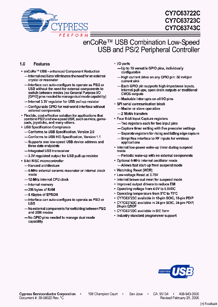 CY7C63743C_1086304.PDF Datasheet