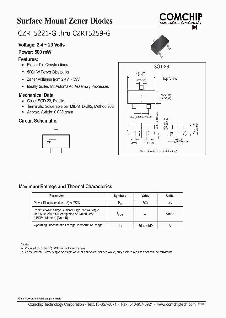 CZRT5259-G_1230792.PDF Datasheet