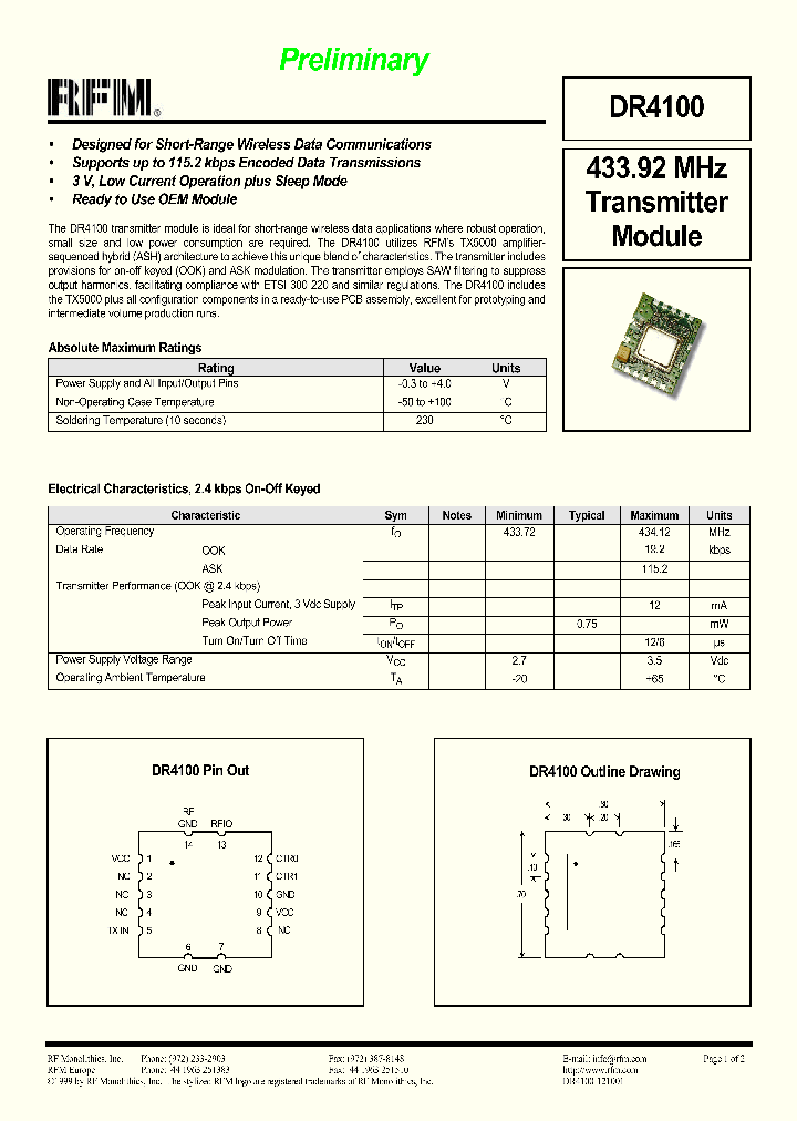 DR4100_1233738.PDF Datasheet