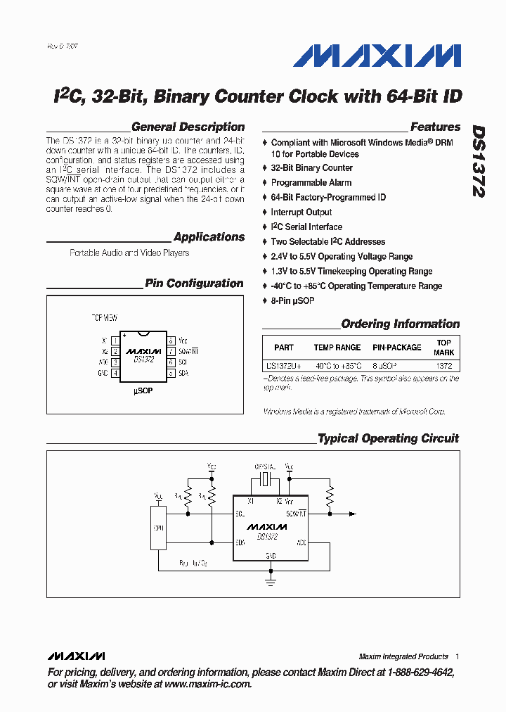 DS1372_1137110.PDF Datasheet