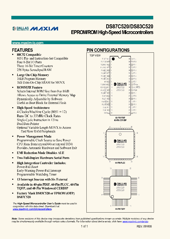 DS87C520_1061324.PDF Datasheet