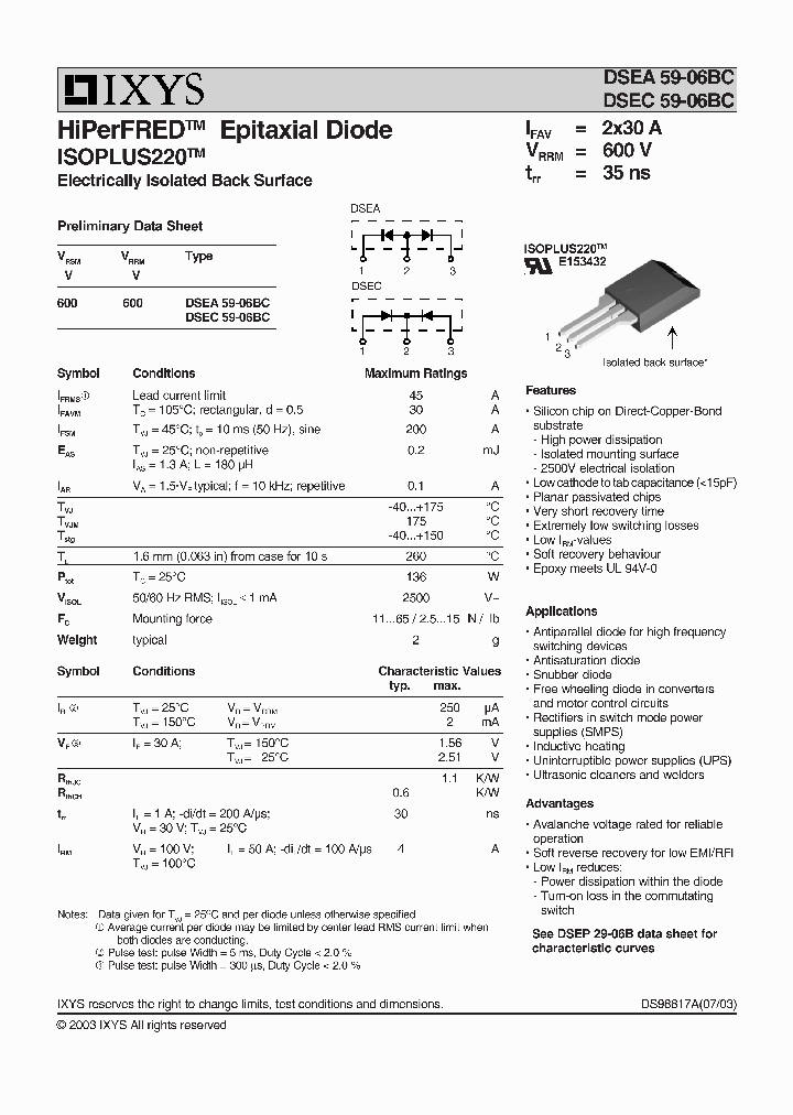 DSEC59-06BC_1234663.PDF Datasheet
