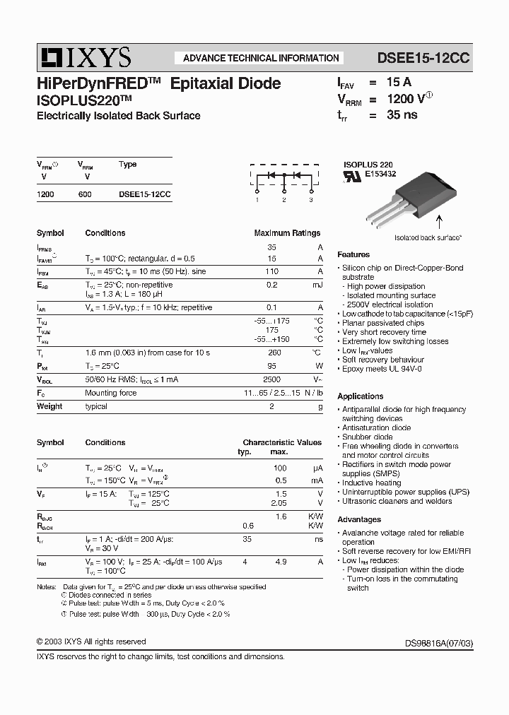 DSEE15-12CC_1234667.PDF Datasheet
